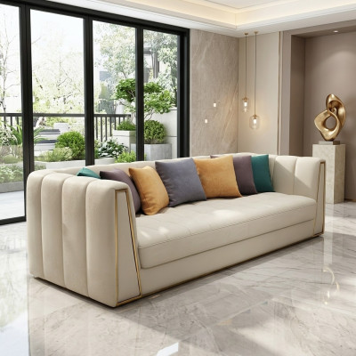 Trzyosobowa sofa Żywy krajobraz Nowoczesna sofa 3 miejsce do siedzenia skórzana sofa designerska