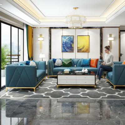 Zestawy skórzanych sof Chesterfield Sofa do salonu Sofa Obcios