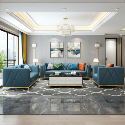 Zestawy skórzanych sof Chesterfield Sofa do salonu Sofa Obcios