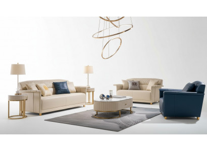 Designerska sofa do salonu Zestaw sofowy 3+2+1 miejsce do siedzenia skórzana sofa nowoczesna