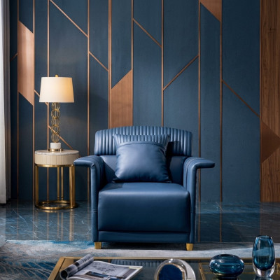 Klasyczna designerska sofa jednoosobowa Skóra Loung Club Polser Fotel Relaks