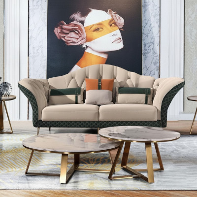 Designerska Sofa Obcios Sofa Podkładka Ustawić 6-częściowa. Zestaw Skóra stolik kawowy
