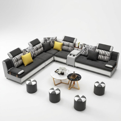 Narożnikowa kanapa Nowoczesna sofa L Shape Sofa skórzana Podkładka Żywy krajobraz Design Kanapy Nowość