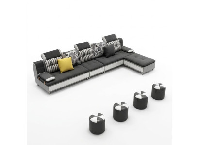 Żywy krajobraz Narożnikowa kanapa L-shape Nowoczesna sofa Sofa skórzana Narożnikowa kanapa Podkładka