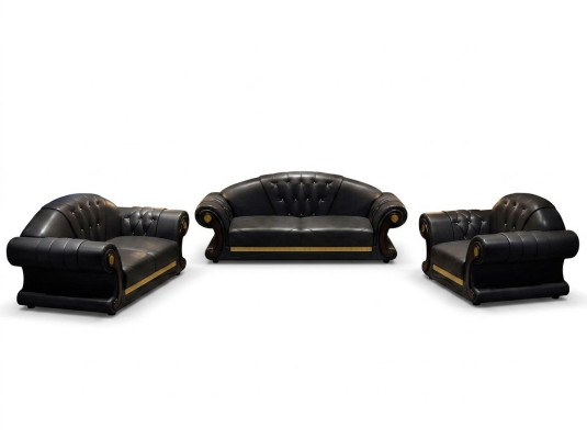 Chesterfield Zestaw sofowy komplet sofa 6-częściowa poduszka na siedzisko Stolik Tabela