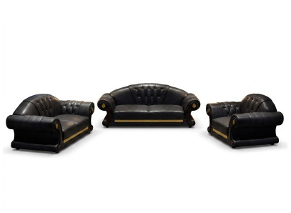 Chesterfield Zestaw sofowy komplet sofa 6-częściowa poduszka na siedzisko Stolik Tabela