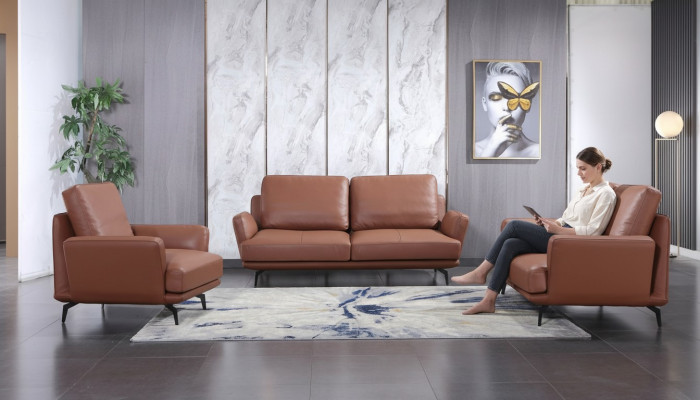 Pokój dzienny Meble tapicerowane skórzana sofa Zestaw sofowy 3+2+1 miejsce do siedzenia Nowoczesna sofa rozkładana