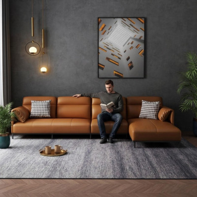 Projekt tapicerki skórzanej do salonu Narożnikowa kanapa narożnik kanapa sofa w kształcie litery L
