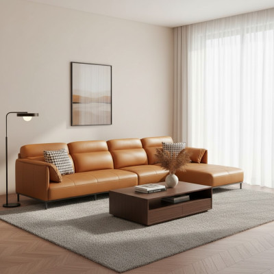 Projekt tapicerki skórzanej do salonu Narożnikowa kanapa narożnik kanapa sofa w kształcie litery L