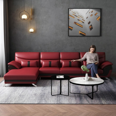 Projekt salonu skórzana tapicerka Narożnikowa kanapa narożnik kanapa sofa w kształcie litery L