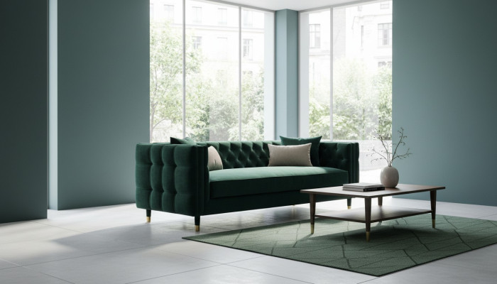 Sofa Chesterfield Sofa do salonu Sofa materiałowa Podkładka Siedziba Ustawić Sofy 3-osobowe Nowe
