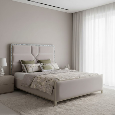 łóżka Double Łóżko Design Sypialnia Drewno Łóżko łóżka 150x200cm Hotel