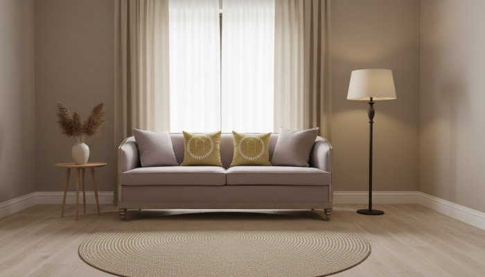 Meble w stylu włoskim Sofa trzyosobowa kanapa Podkładka Sofy Drewno Włókienniczy