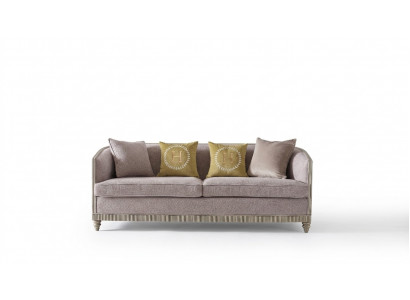 Meble w stylu włoskim Sofa trzyosobowa kanapa Podkładka Sofy Drewno Włókienniczy