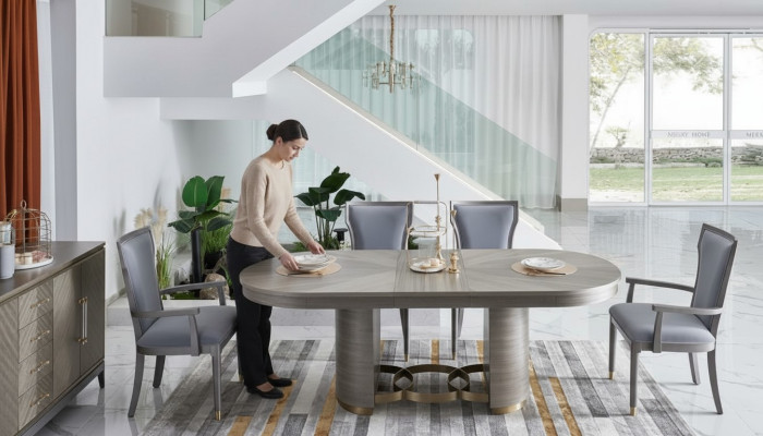 Design Krzesło Zestaw 6x Luksusowa Krzesła Siedziba Podkładka Grupa Fotel Ustaw Nowy