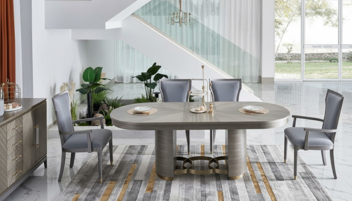 Design Krzesło Zestaw 6x Luksusowa Krzesła Siedziba Podkładka Grupa Fotel Ustaw Nowy