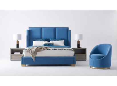 Royal Blue Łóżko Podwójne Sypialnia łóżka Włókiennicze 180x200 Luksusowy Hotel