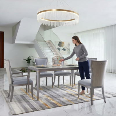 jadalnia Tabela Designer Luxury Meble Drewno stoły 160x90cm Salon