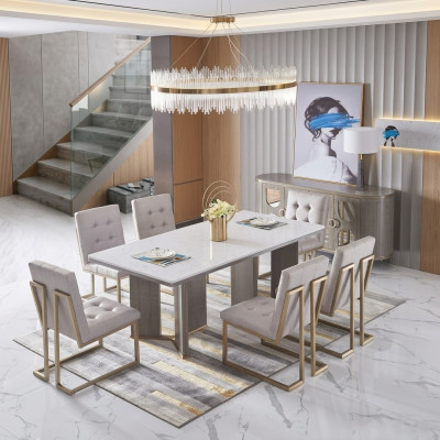 jadalnia Tabela Designer Luxury Meble Drewno stoły 180x90cm Salon
