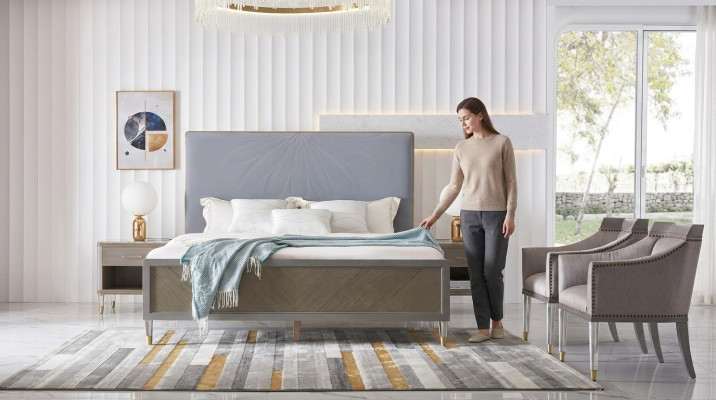 Luksusowe Łóżko Sypialnia Meble 2x Stolik nocny Zestaw łóżko dubai hotel Meble