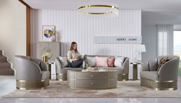 Design Furniture Meble Zestaw sofowy 3+1 miejsce do siedzenia Sofa Podkładka Zestaw Skórzana Sofa