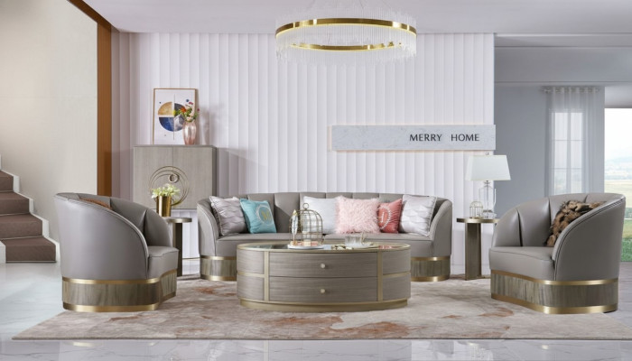 Design Furniture Meble Zestaw sofowy 3+1 miejsce do siedzenia Sofa Podkładka Zestaw Skórzana Sofa