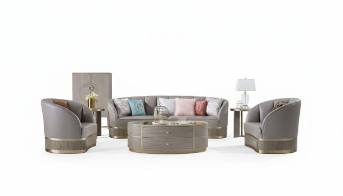 Design Furniture Meble Zestaw sofowy 3+1 miejsce do siedzenia Sofa Podkładka Zestaw Skórzana Sofa