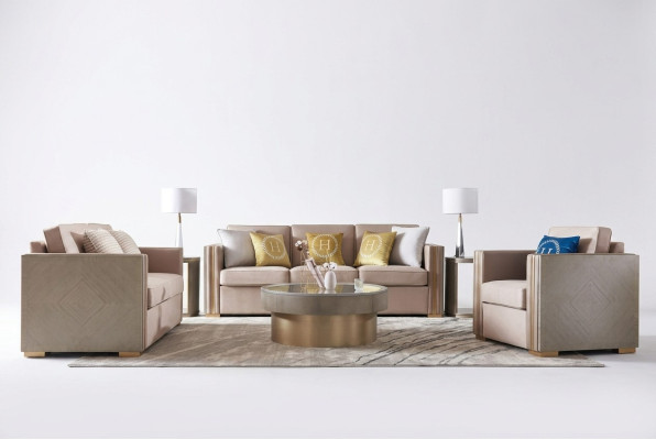 Luksusowe Meble do Salonu Zestaw Sofowy Hotelowy Styl Obcios Sofa Kanapa