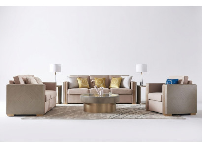 Luksusowe Meble do Salonu Zestaw Sofowy Hotelowy Styl Obcios Sofa Kanapa