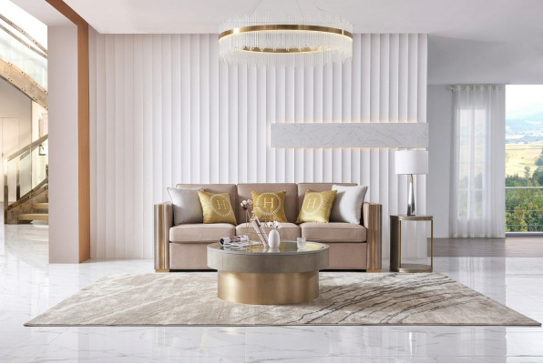 Trzyosobowy Materiał Salon Różowy Design Kanapy Sofa Sofy Aksamit xxl