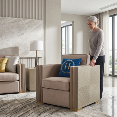 Luksusowy Fotel Meble Pokój Dzienny Sofa Jednoosobowa Sofa Lounge Club Hotel