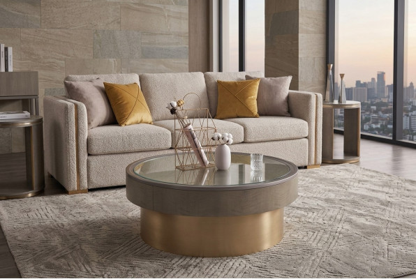 Okrągły design stolik kawowy Szkło okrągły stolik boczny stoły Okrągły sofa