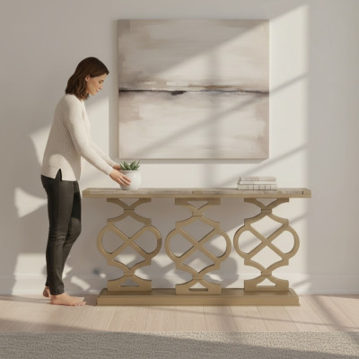 Stół konsolowy Design Drewno Tabela konsola Stoły konsolowe Make-up Tabela