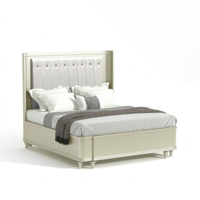 Podkładka Design Luksusowe Łóżko 180 x 200cm Materiałowe łóżko Skóra Modern Sypialnia