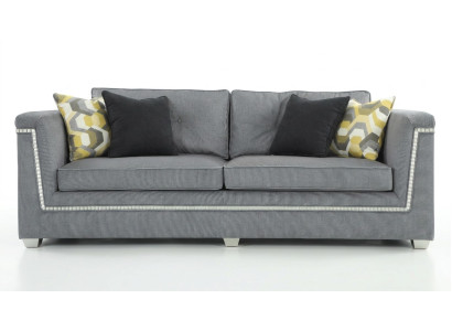 Zestaw sofowy 3+1 Szary Salon Włókienniczy Meble tapicerowane Nowoczesna Sofa