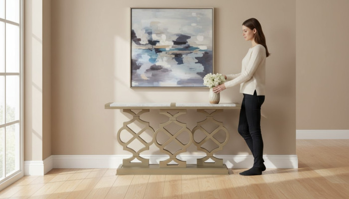 Stół konsolowy Design Drewno Tabela konsola Stoły konsolowe Luxury Tabela