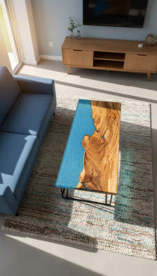 Projekt Tabela Modern Sea River Meble stoły Stół obiadowy stoły Epoksydowe