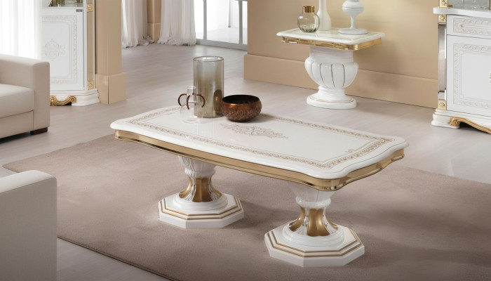 Luksusowy stolik kawowy do salonu Design stoły Style Meble Prostokątny drewniany stół