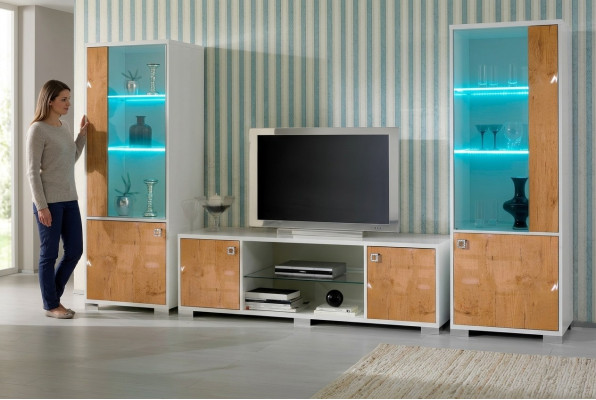 Komoda RTV Design Wysoki Połysk Niski Kredens Nowa Deska Ściana Luxury Szafa