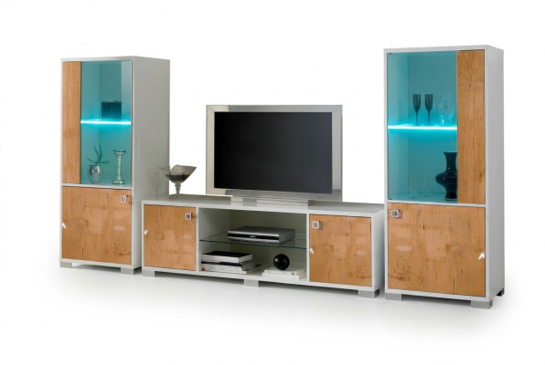 Komoda RTV Design Wysoki Połysk Niski Kredens Nowa Deska Ściana Luxury Szafa