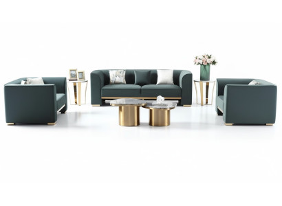 Zestaw sofowy 321 miejsce do siedzenia Zestaw 2x Stolik 2x stolik kawowy Luxury Meble 7 sztuk. Nowy