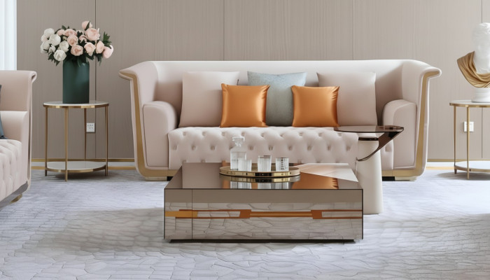 Designerski Nowoczesny stolik kawowy Stolik Sofa Marmur Tabela Szkło Stolik Kawowy Nowość