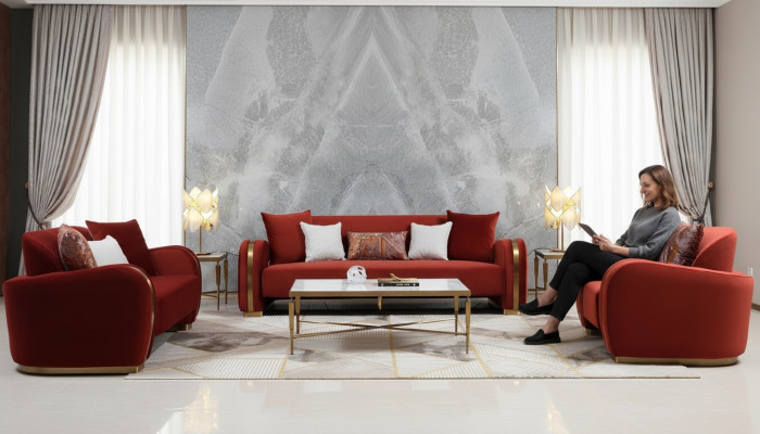Zestaw sofowy 321 miejsce do siedzenia Zestaw Design Sofa Kanapy Kanapa Luksusowa Grupa Podkładka Nowość