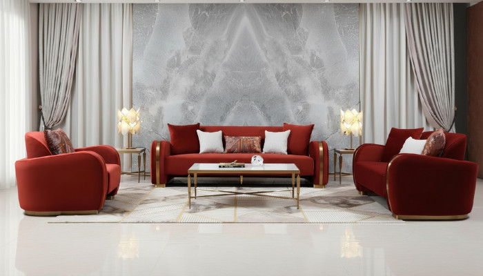 Sofa Trzyosobowa Podkładka Design Sofa Sofa 3-osobowa Siedziba Sofy Włókiennicze Design Sofa Meble Nowość