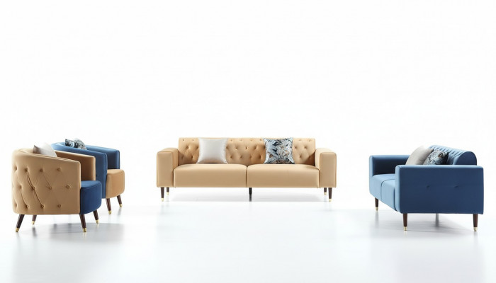 Design Meble Salon Sofa Zestaw sofowy Kanapy Sofa Obcios 3+2+1+1 4-częściowa.