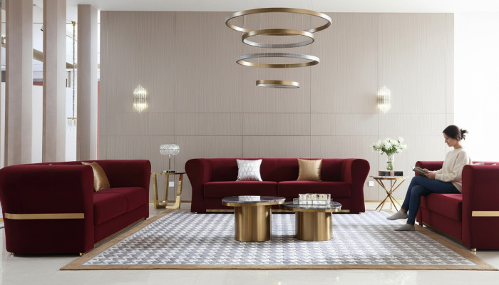 Zestaw sofowy 4+3+2 miejsce do siedzenia Kanapa Żywy krajobraz Ustawić Design Nowoczesna Sofa Nowość