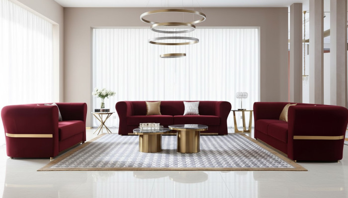 Sofa Trzyosobowa Podkładka Design Sofa Modern Siedziba 242 x 93 Sofy Pokój Meble