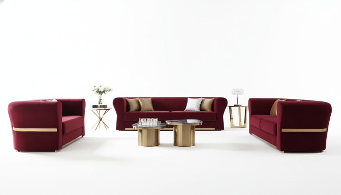 Sofa Trzyosobowa Podkładka Design Sofa Modern Siedziba 242 x 93 Sofy Pokój Meble