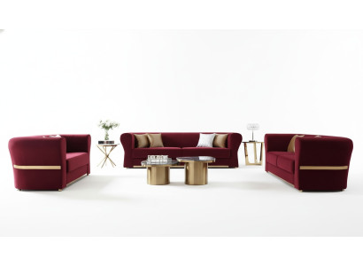 Sofa Trzyosobowa Podkładka Design Sofa Modern Siedziba 242 x 93 Sofy Pokój Meble