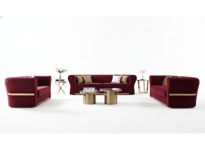 Sofa Trzyosobowa Podkładka Design Sofa Modern Siedziba 242 x 93 Sofy Pokój Meble